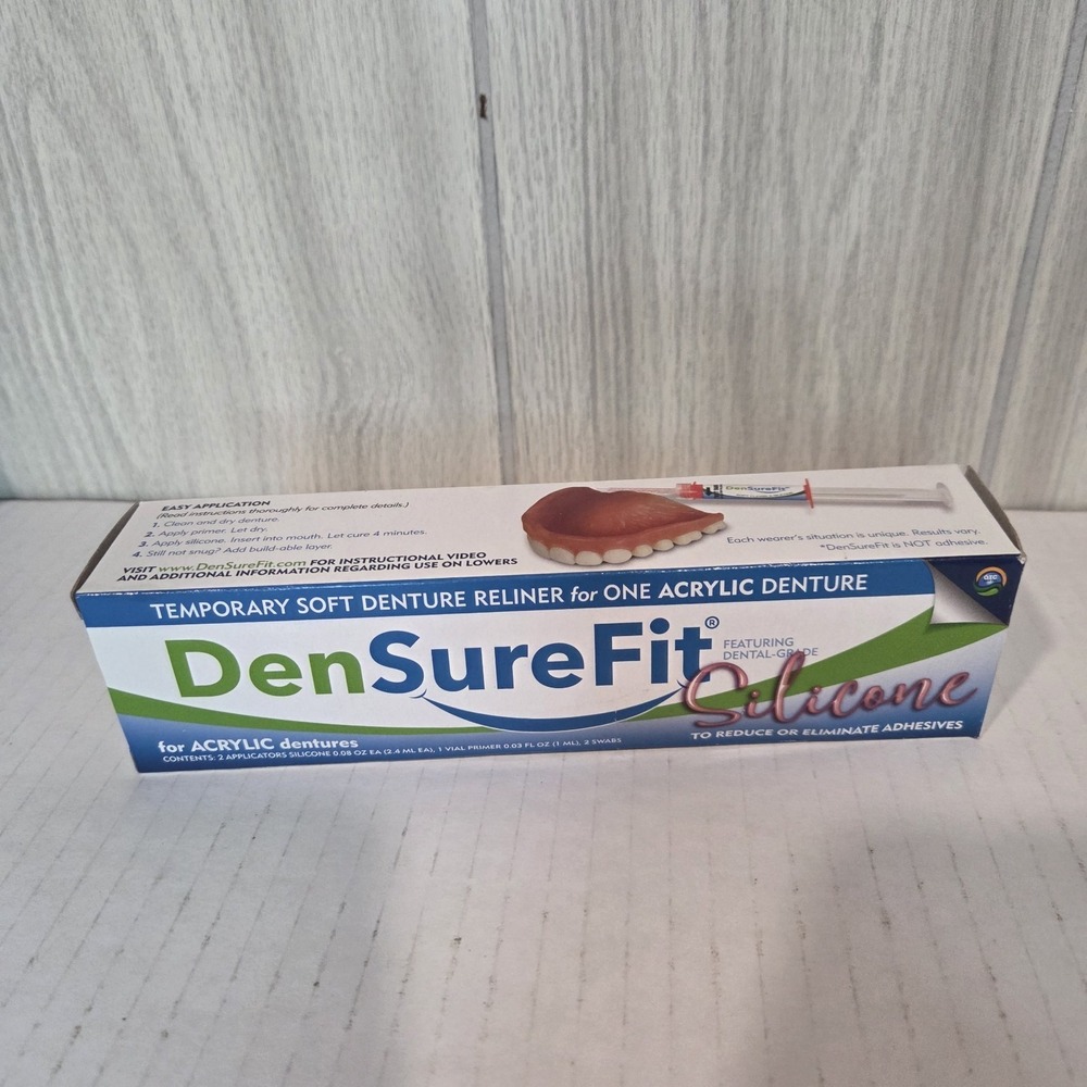 *BRAND NEW* DenSureFit Soft Silicone Reline Kit For Acrylic Denture Repair 09/24